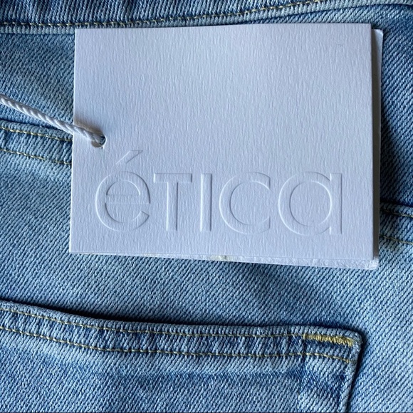 NEW Etica Alex Boy Raw Angled Hem Skinny Ankle Light Wash Jeans NWT - Picture 8 of 11